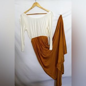 Floor length backless jersey dress